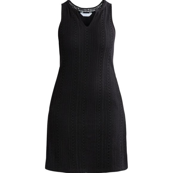 NWT, SZ XL, 100 COTTON Crochet Sleeveless Mini Dress, Black - Picture 1 of 4